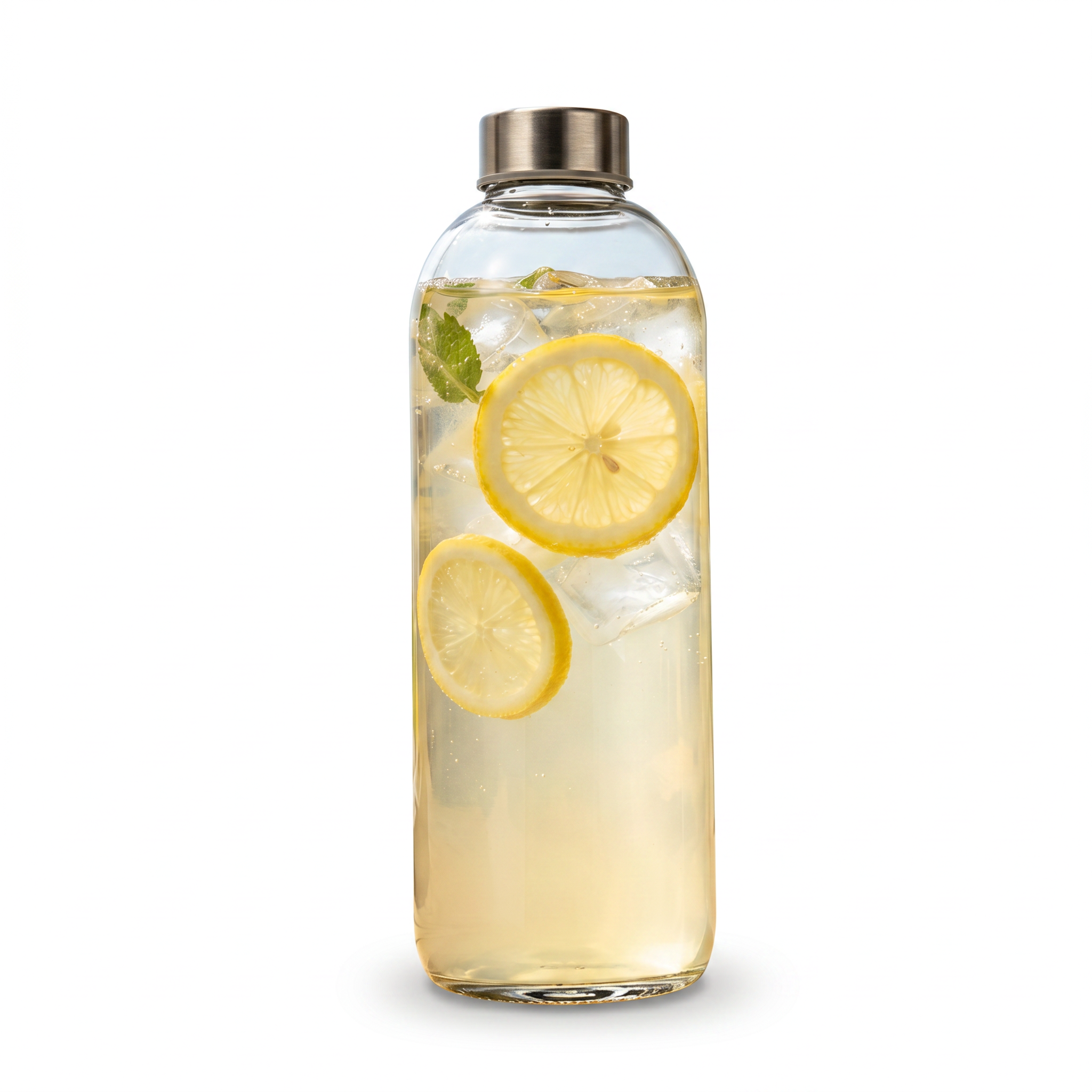 Stainless Steel Lid Glass Bottle