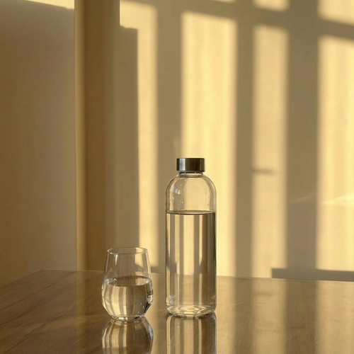 Stainless Steel Lid Glass Bottle