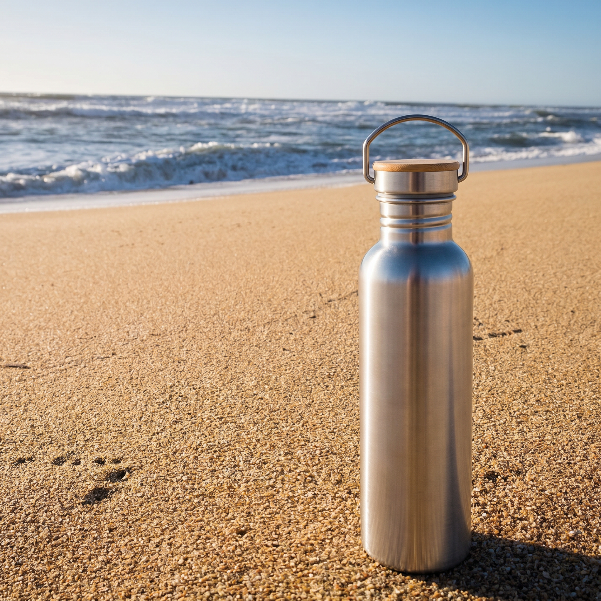 Bamboo Lid Stainless Steel Bottle