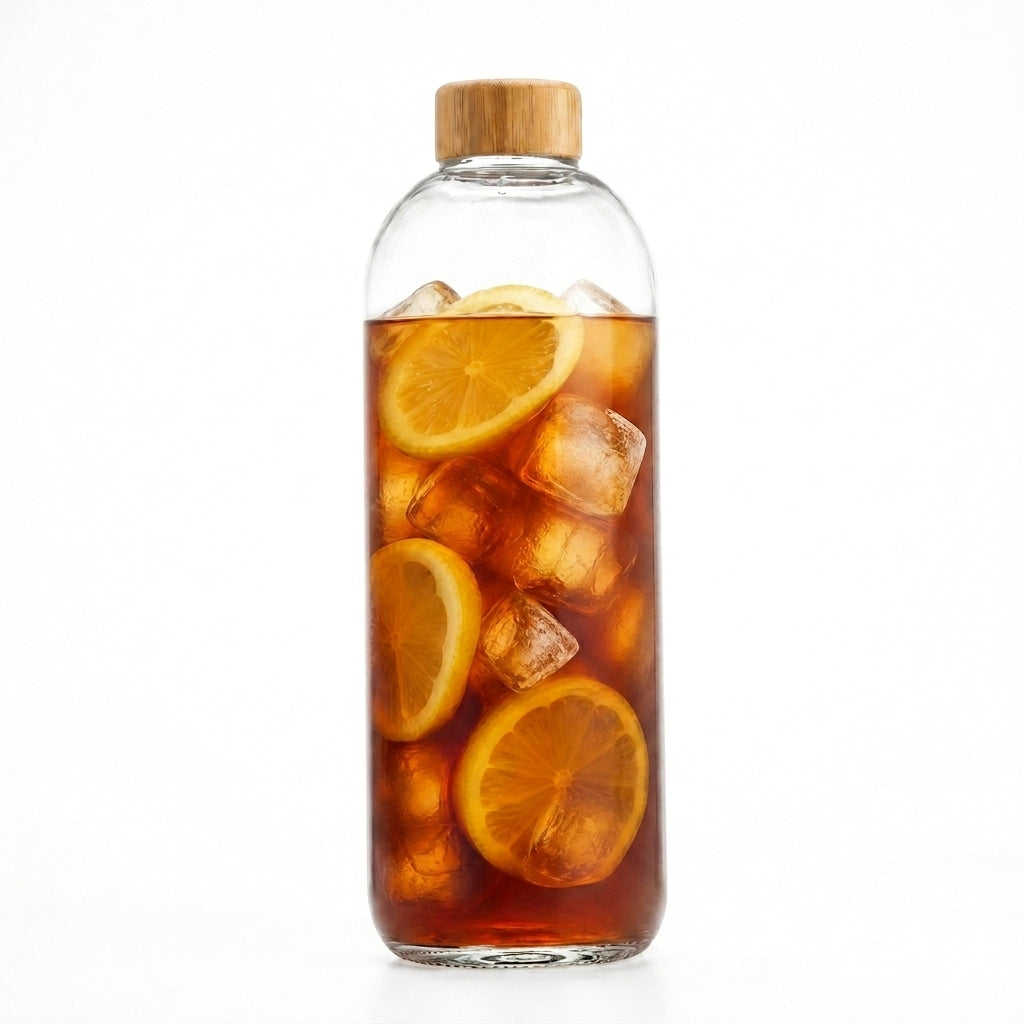 Bamboo Lid Glass Bottle