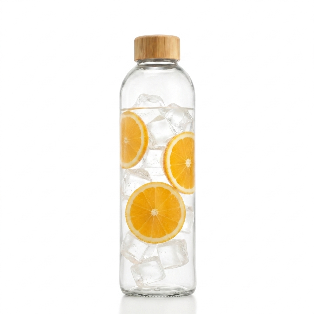 Bamboo Lid Glass Bottle