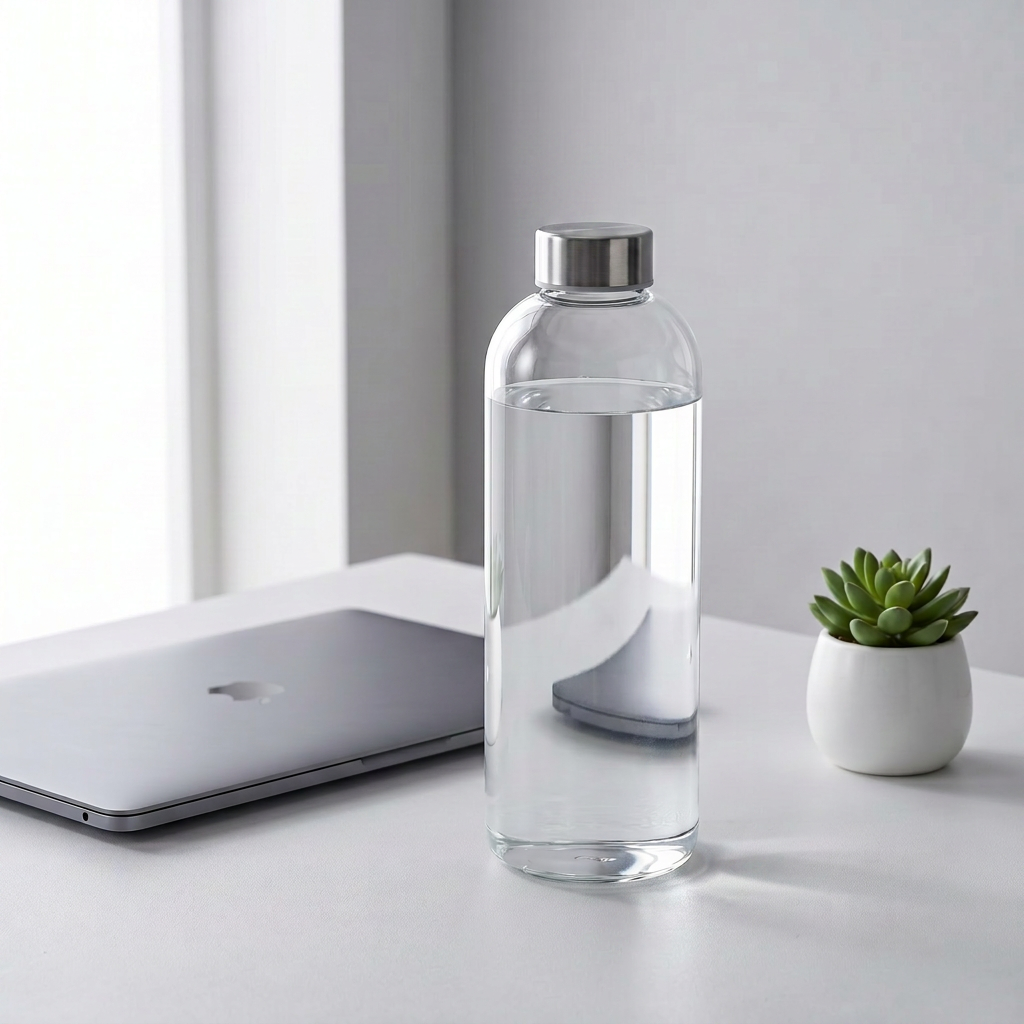 Stainless Steel Lid Glass Bottle