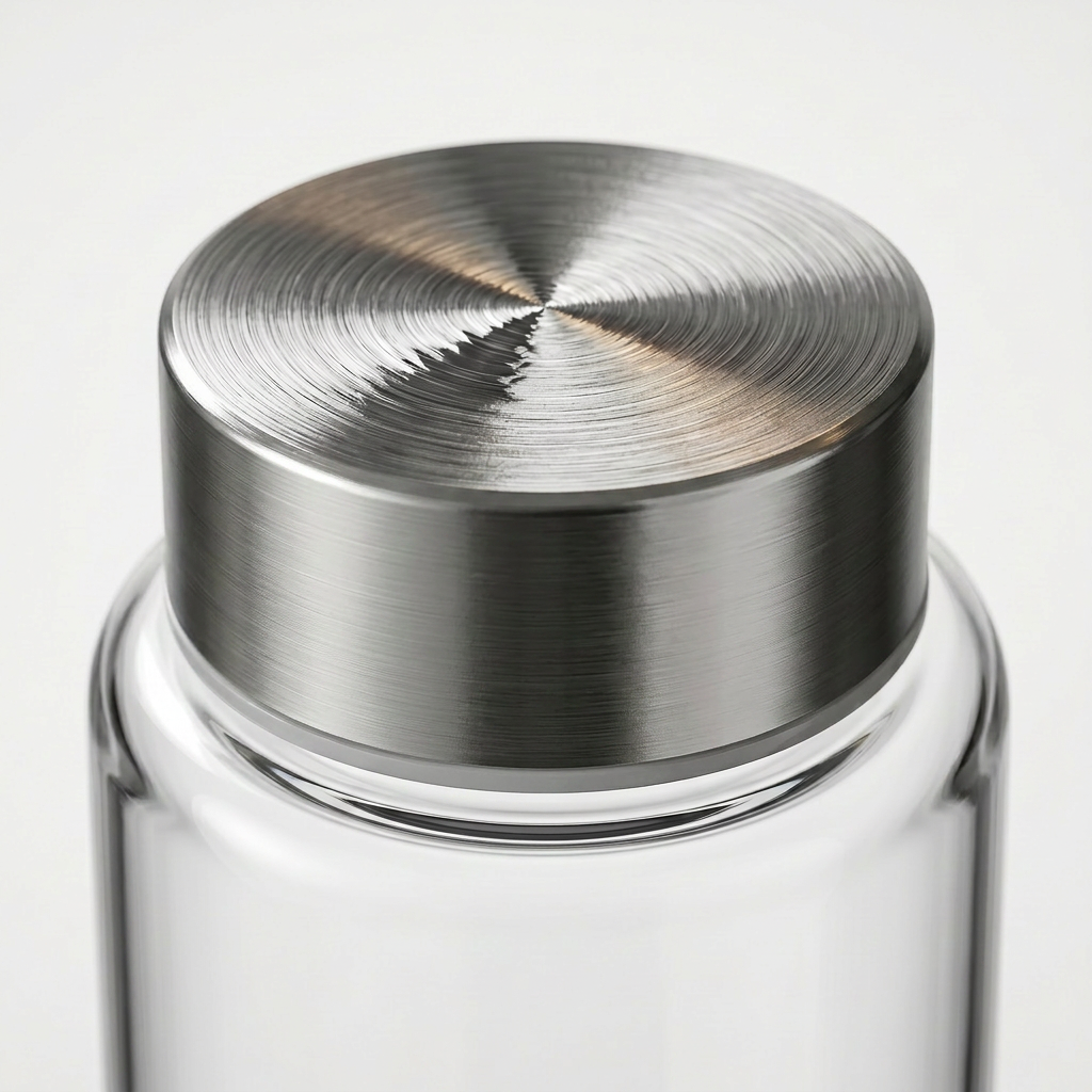Stainless Steel Lid Glass Bottle