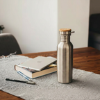 Bamboo Lid Stainless Steel Bottle