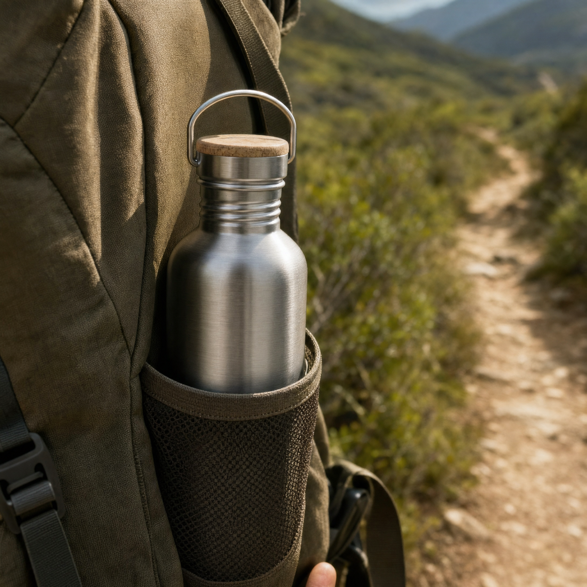 Bamboo Lid Stainless Steel Bottle